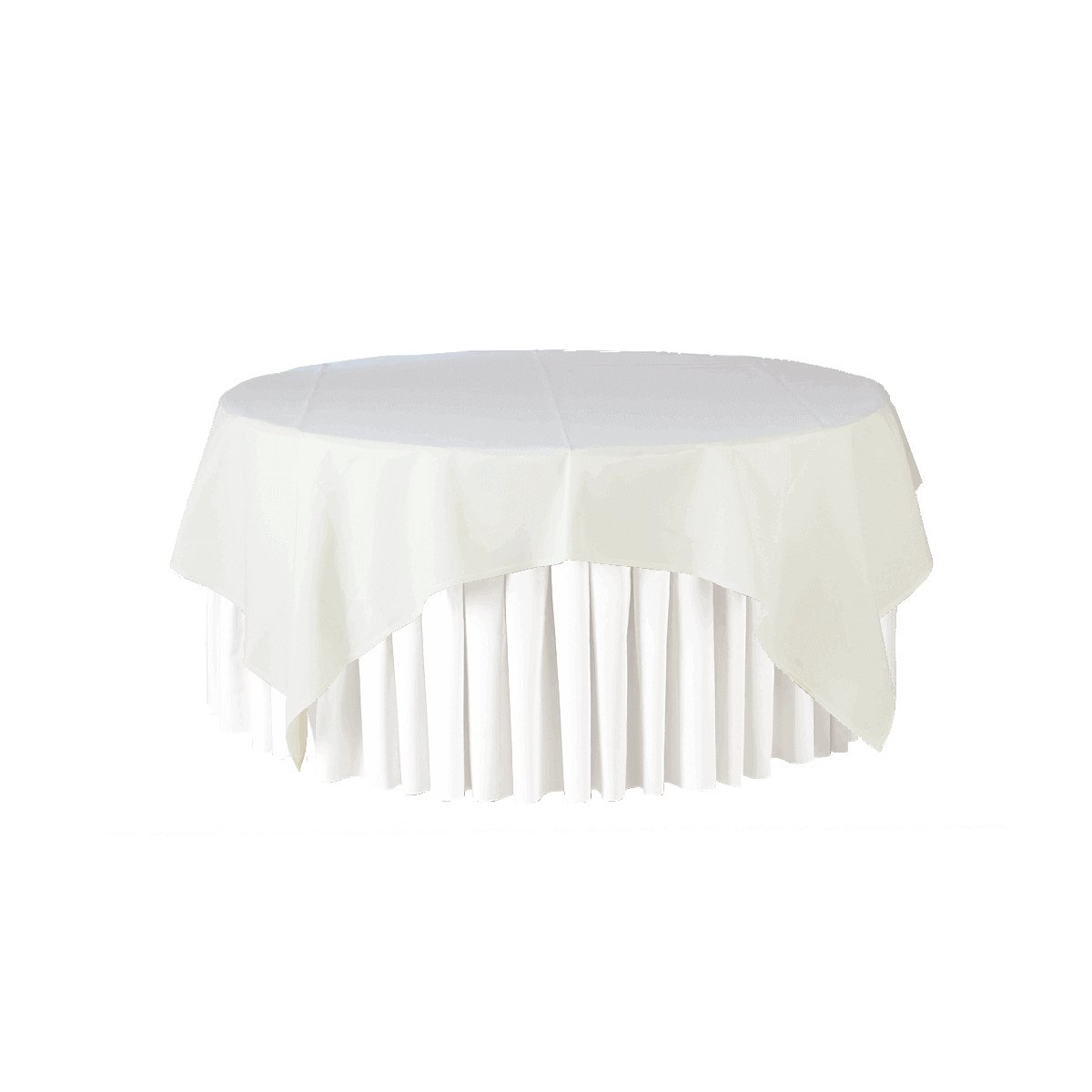 Tafelrok geplooid 580 cm., wit